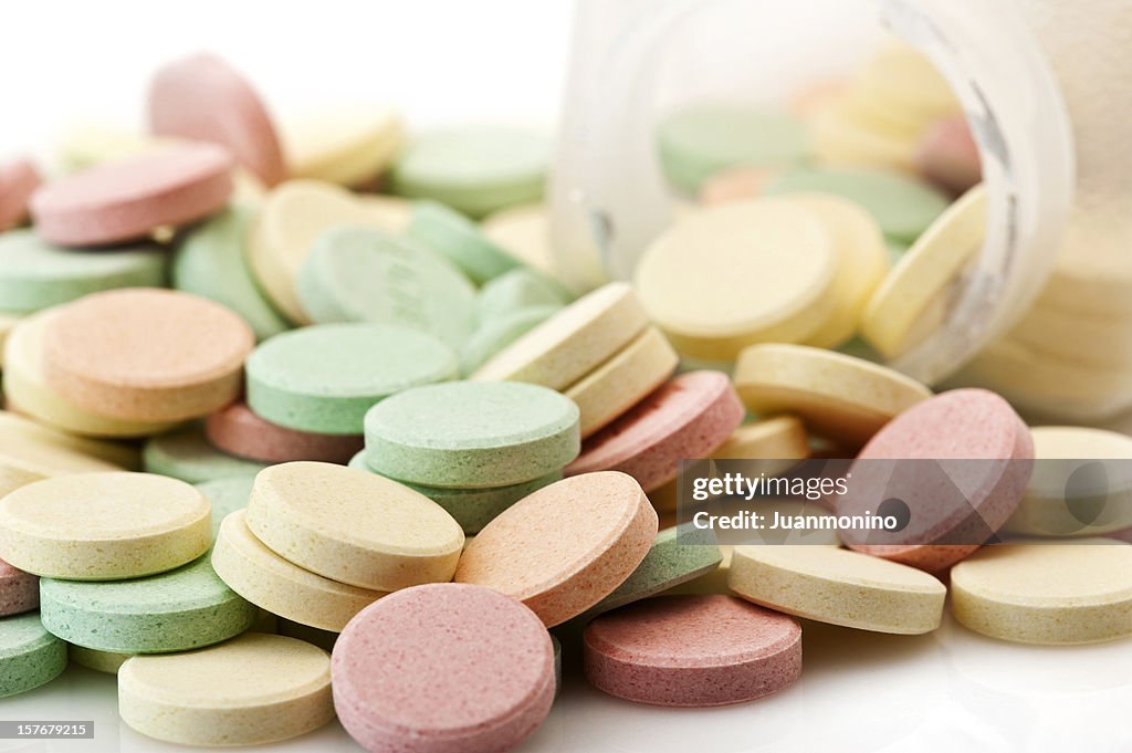 Multicolored Antacid Tablets
