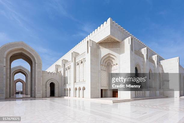 prayer hall grand mosque sultan qaboos - mosque stock pictures, royalty-free photos & images