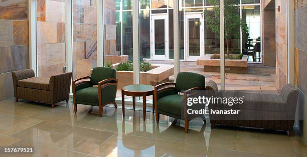hospital or hotel atrium, office park - building atrium stock pictures, royalty-free photos & images