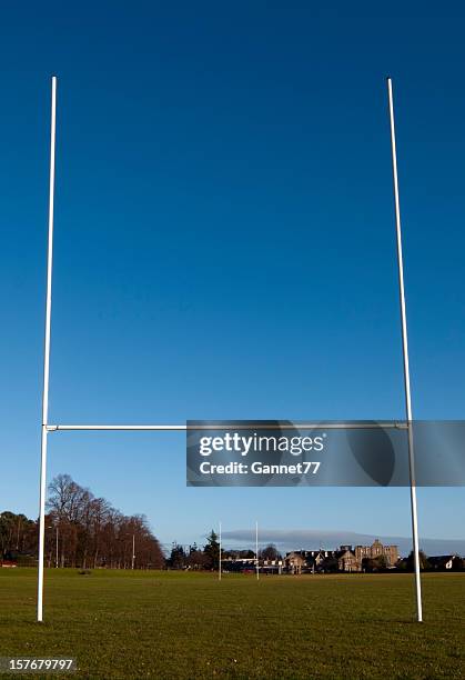 rugby goal posts - rugby posts stock pictures, royalty-free photos & images