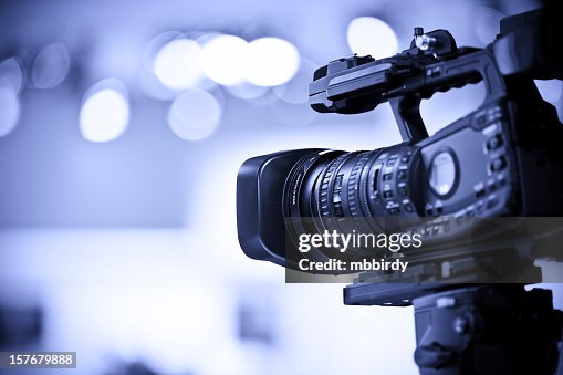 Professional HD video camera in studio Professional HD video camera in studio