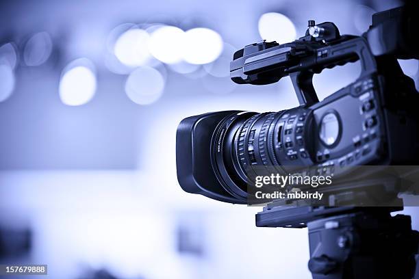 professional hd video camera in studio - filming bildbanksfoton och bilder