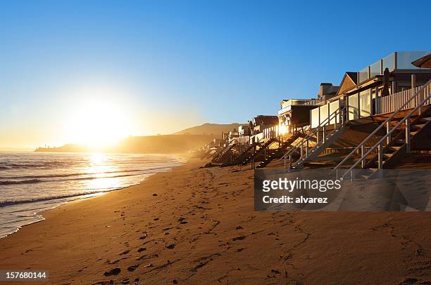 private beach in malibu - malibu stock pictures, royalty-free photos & images