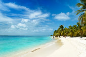 Tropical white sand island beach