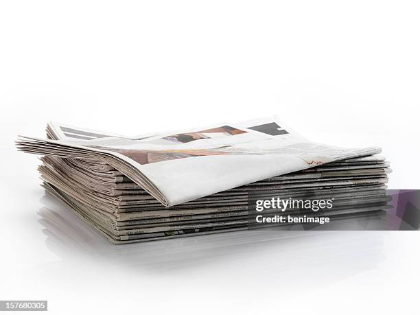 empty newspaper headline - newspaper stack stock pictures, royalty-free photos & images