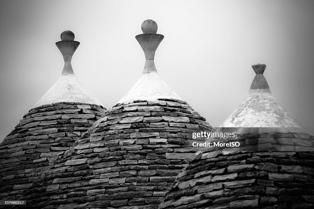 Trulli Roof In Black And White, Apulia, Italy