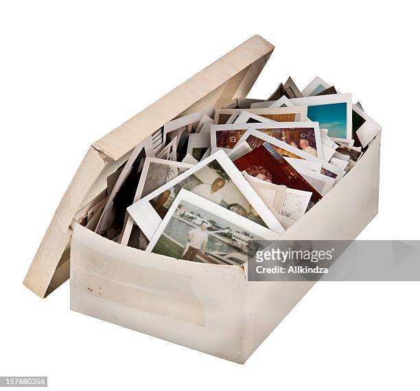 shoebox of old photos too - memories stock pictures, royalty-free photos & images