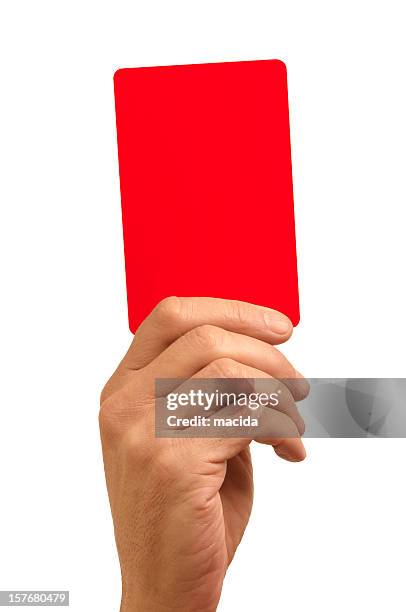 red card - referee isolated stock pictures, royalty-free photos & images