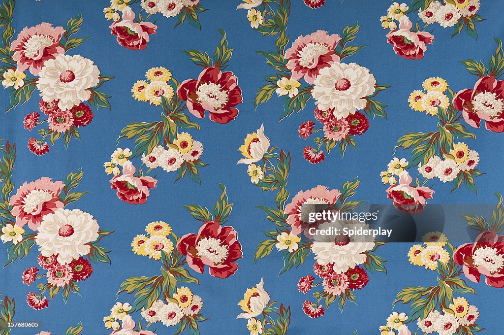 Contemplação azul Floral textura médio antigo