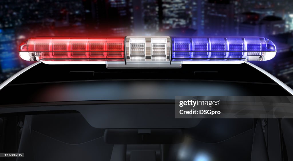 Police lights with path
