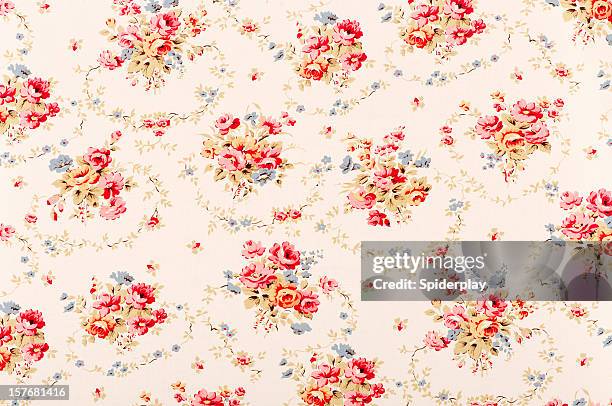 pickford swag medium antique floral fabric - red rose pattern stock pictures, royalty-free photos & images