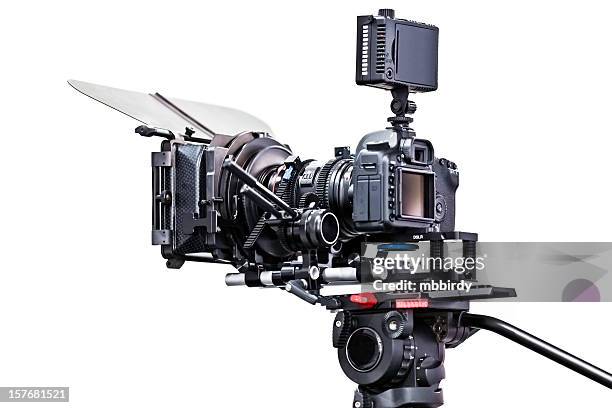 hd dslr video set - digital camera tripod isolated stock pictures, royalty-free photos & images