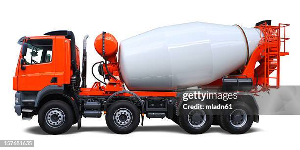 misturador de cimento caminhão - caminhão de cimento - fotografias e filmes do acervo