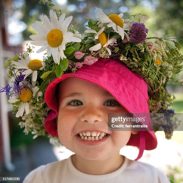 flower crown - midsommar stock pictures, royalty-free photos & images