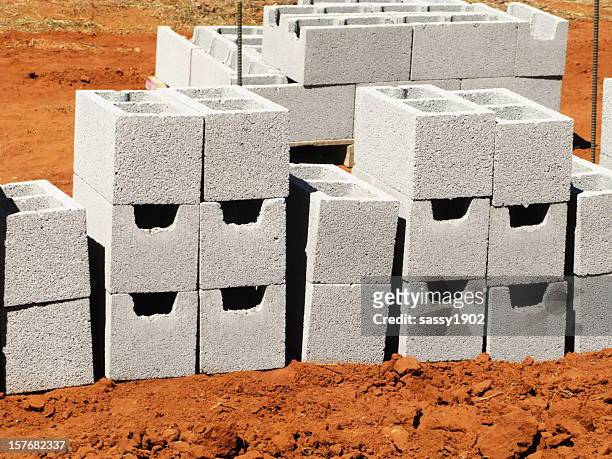 concrete blocks new construction - concrete block stock pictures, royalty-free photos & images