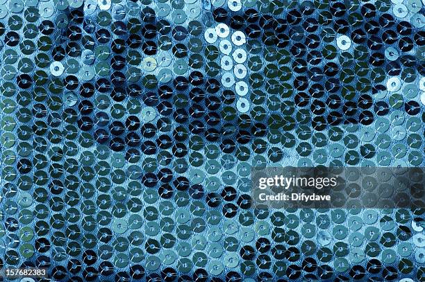 blue sequins on fabric - sequin stock pictures, royalty-free photos & images