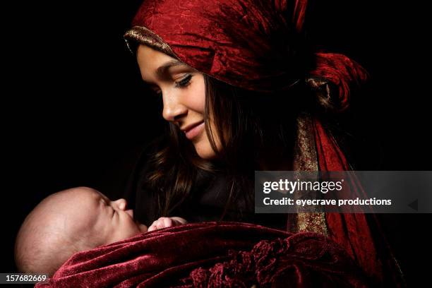 virgin mary baby jesus christ born christmas - beautiful jesus christ stock pictures, royalty-free photos & images