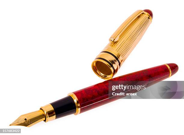 fountain pen with cap - vulpen stockfoto's en -beelden