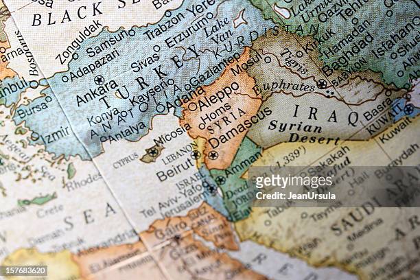 map of turkey and the middle east - turkey middle east stock pictures, royalty-free photos & images