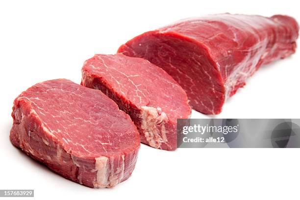 raw fillet mignon - gefilleerde biefstuk stockfoto's en -beelden