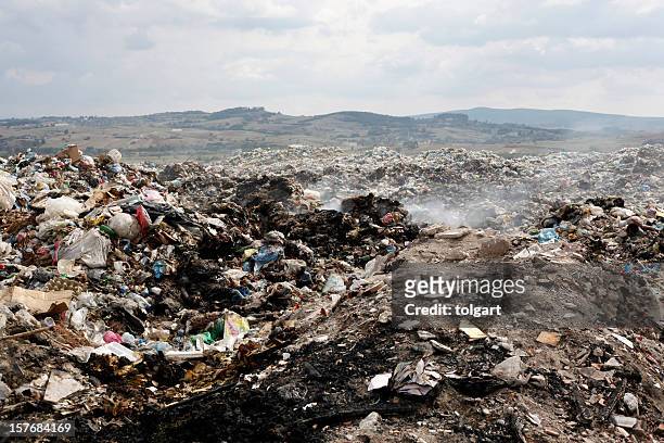 a picture of a big pile of garbage - landfill stock pictures, royalty-free photos & images