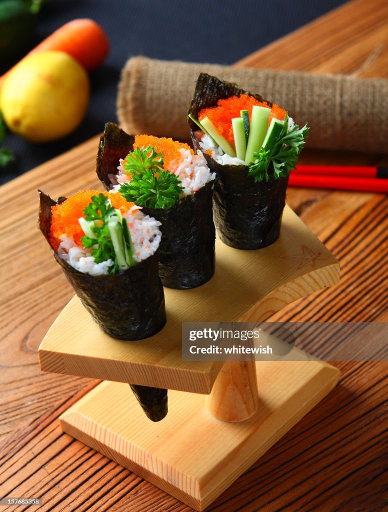 Cod Roe Hand Roll Hand Roll High-Res Stock Photo - Getty Images