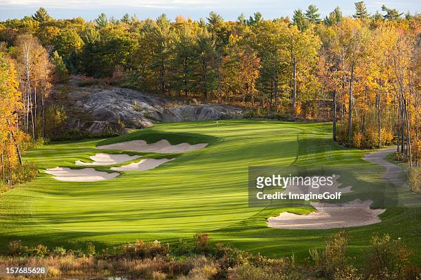 fall golf scenic of the muskoka region in ontario - golf course stock pictures, royalty-free photos & images