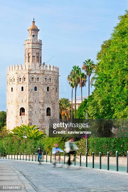 tower of gold - torre del oro stock pictures, royalty-free photos & images
