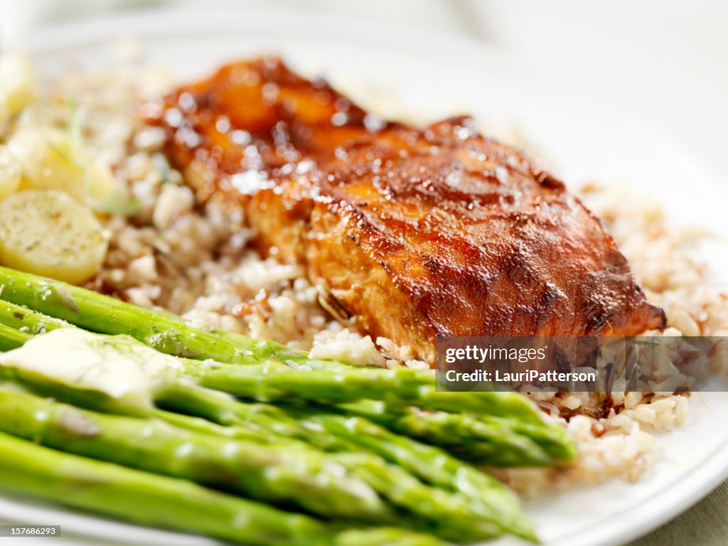 Salmon Filet with Wild Rice