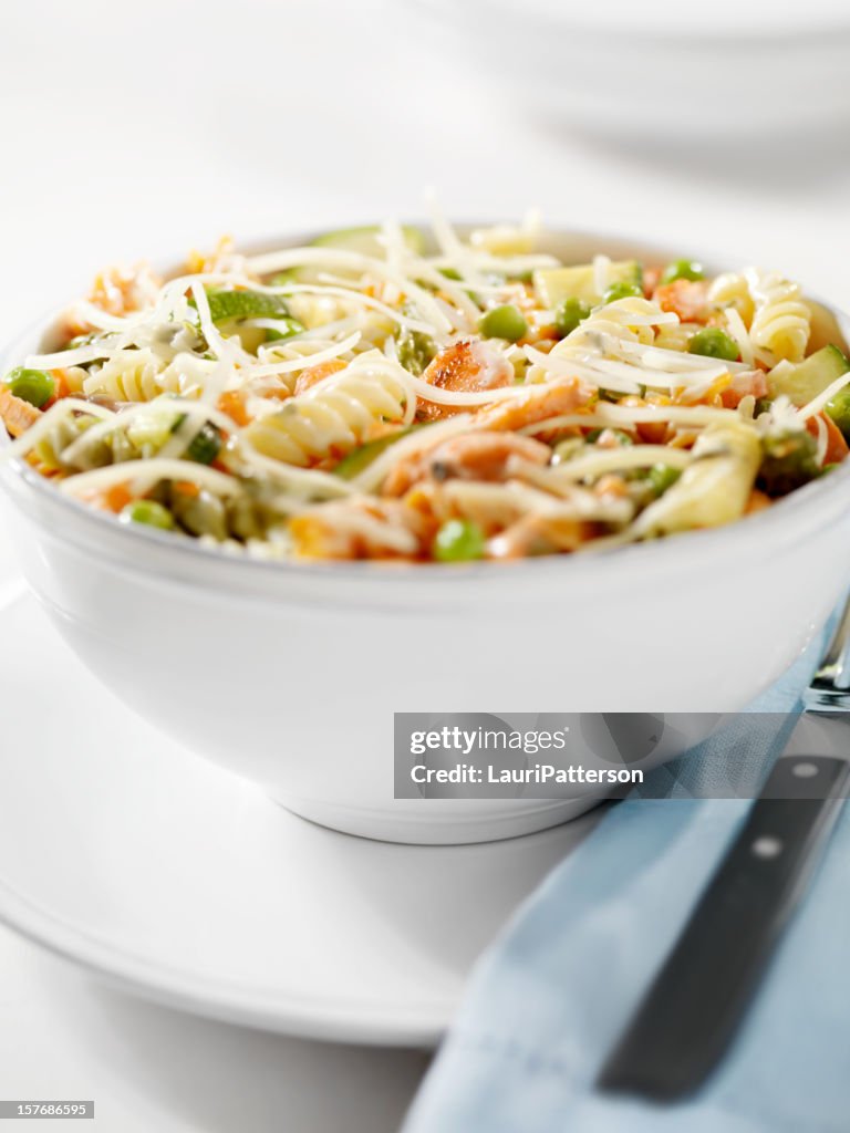 Rotini Pasta with Grilled Salmon