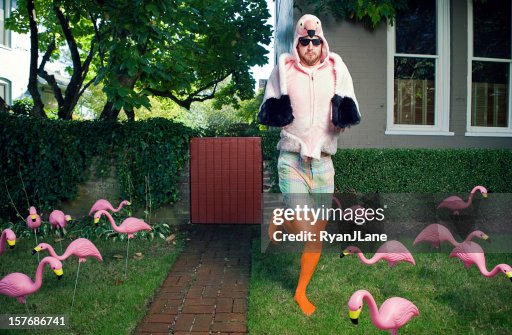 Flamingo Man Lawn Flamingo Man Lawn