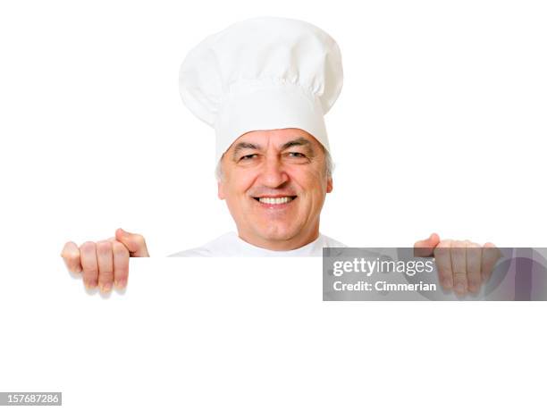 blank sign-koch (weiß - kochmütze stock-fotos und bilder