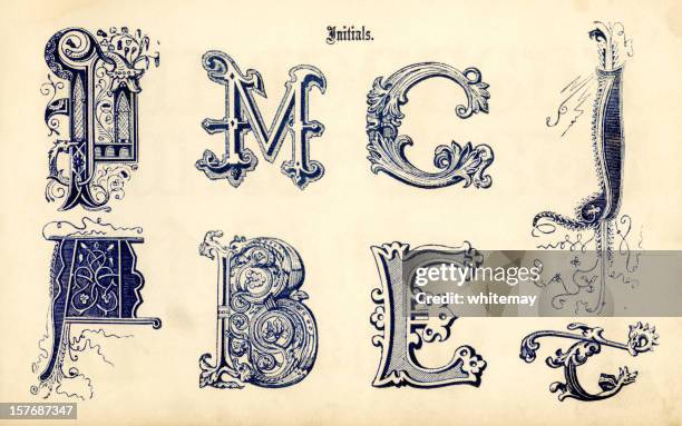 stockillustraties, clipart, cartoons en iconen met ornamental initials - t