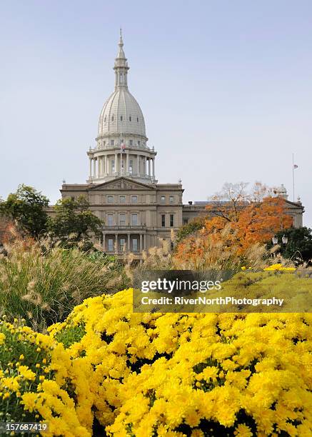 capitol building, lansing michigan - lansing stock pictures, royalty-free photos & images