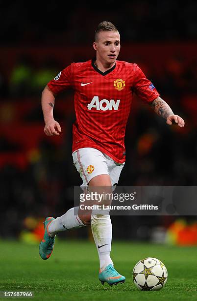 Alexander Buttner of Manchester United in action during the UEFA Champions League Group H match between Manchester United and CFR 1907 Cluj at Old...