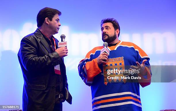 Ralph Garman, KROQ Radio Personality & actor and Director-Writer Kevin Smith speak onstage during a Keynote Conversation at the Future Of Film...