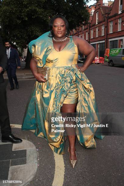 Judi Love seen attending Stormzy's 30th birthday at The Biltmore on July 28, 2023 in London, England.