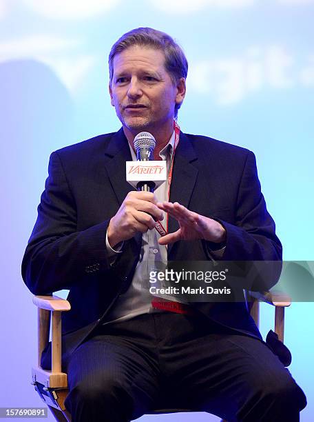 Scott Parish, COO & CFO, Alcon Entertainment speaks onstage during the Scoring The Greenlight panel at the Future Of Film Summit: Finding Success In...