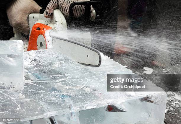 ice sculpturing - ice sculpture stock pictures, royalty-free photos & images