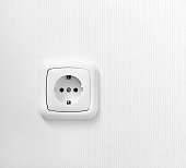 brand new outlet on a white wall