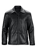 Front of black leather jacket-isolated on white w/clipping path