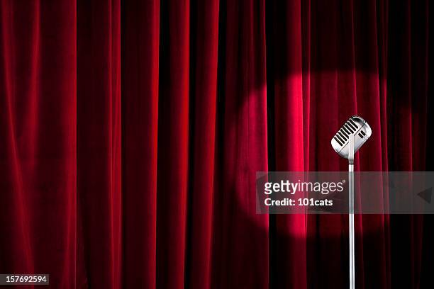 empty stage - microphone single object stock pictures, royalty-free photos & images