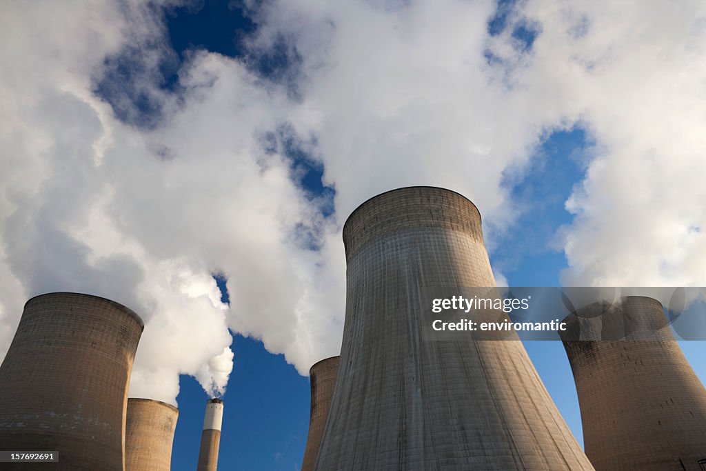 Cooling towers at a coal fueled power station.