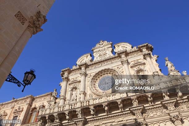 basilica of santa croce in lecce, puglia italy - lecce stock pictures, royalty-free photos & images