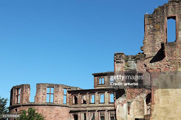 heidelberg castle ruin facade - germany castle stock pictures, royalty-free photos & images