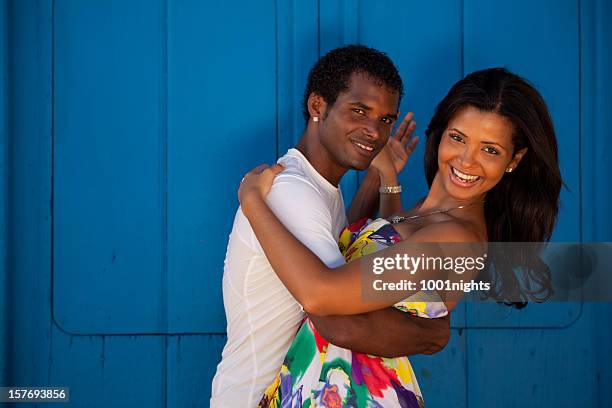 young black couple dancing salsa - salsa dancer stock pictures, royalty-free photos & images