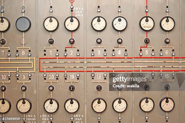 power plant console panel - old fashioned computer stock pictures, royalty-free photos & images