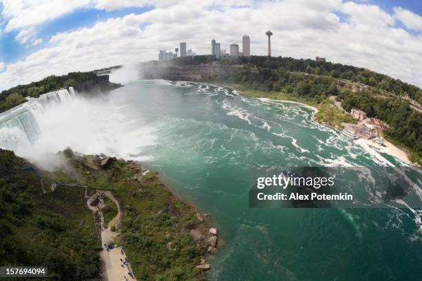 ariel view of the maid of the most next to niagara falls. - niagara falls city new york state stock pictures, royalty-free photos & images