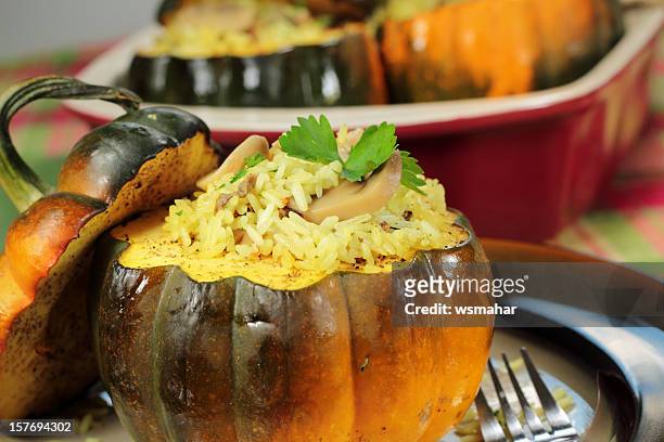 stuffed squash - acorn squash stock pictures, royalty-free photos & images
