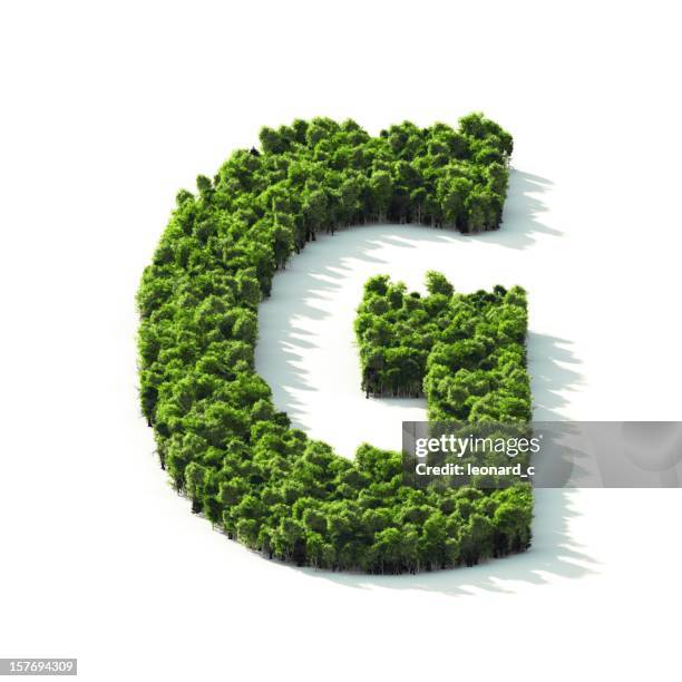 letter g : perspective view - leaf monogram stock pictures, royalty-free photos & images